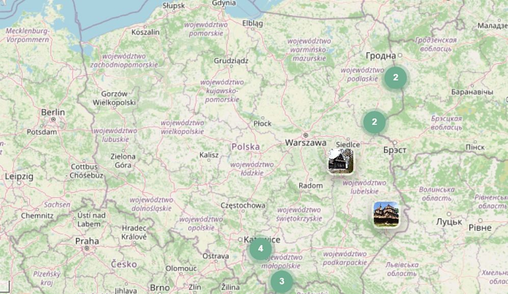 Map of Wooden Architecture Sites